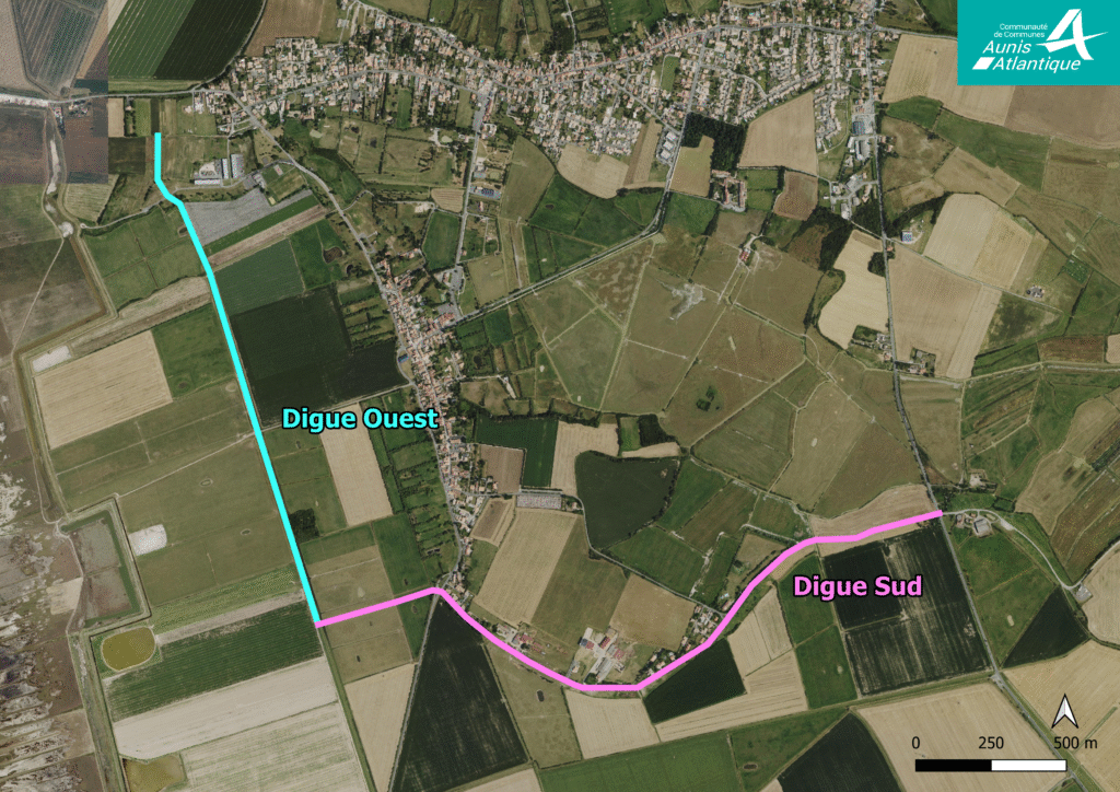 carte travaux digue ouest-sud Les travaux des digues de second rang à Charron démarrent ! 1